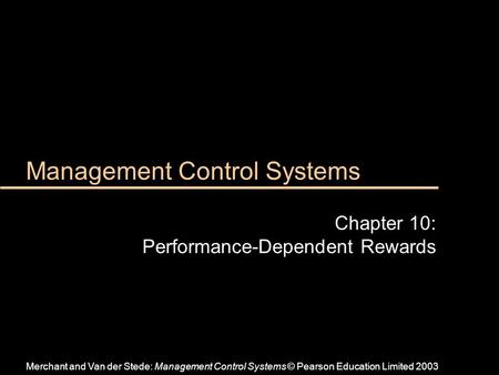 Management Control Systems