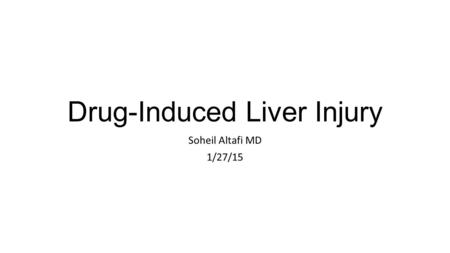 Drug-Induced Liver Injury