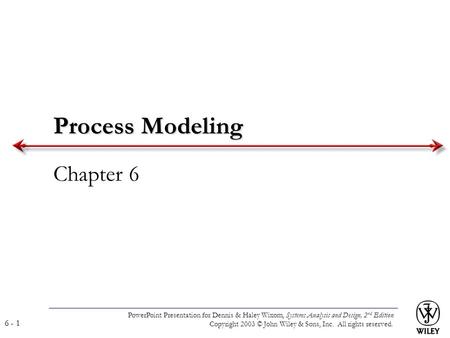 PowerPoint Presentation for Dennis & Haley Wixom, Systems Analysis and Design, 2 nd Edition Copyright 2003 © John Wiley & Sons, Inc. All rights reserved.