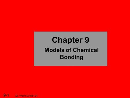 Models of Chemical Bonding