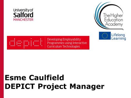 Esme Caulfield DEPICT Project Manager. WELCOME! Programme: 10.00am Welcome and Housekeeping 10.05am Welcome from the HEA 10.10am Keynote on the future.