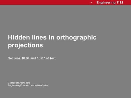 Hidden lines in orthographic projections