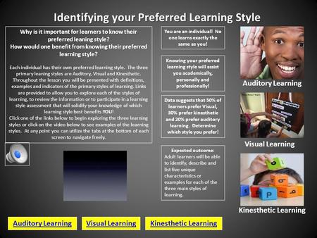 Identifying your Preferred Learning Style