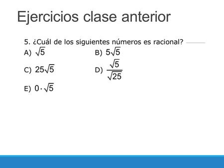 Ejercicios clase anterior