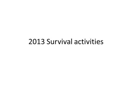 2013 Survival activities. A circle/clapping game to introduce names Who stole the cookie from the cookie jar? (You must keep the clapping rhythm going!)