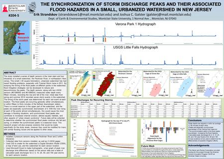 Erik Strandskov and Joshua C. Galster Dept. of Earth & Environmental Studies, Montclair.