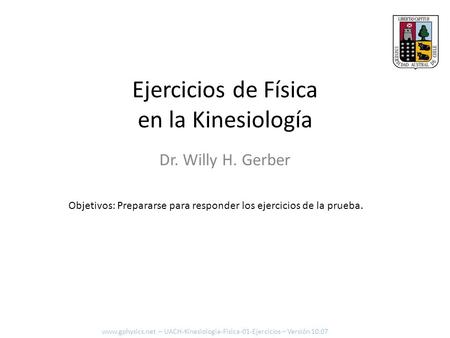 Ejercicios de Física en la Kinesiología