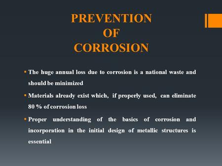 PREVENTION OF CORROSION