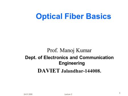 Dept. of Electronics and Communication Engineering