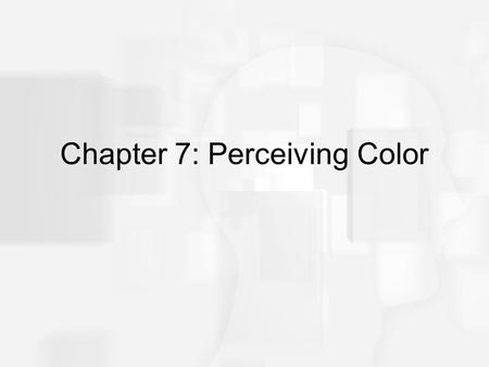 Chapter 7: Perceiving Color