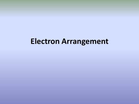 Electron Arrangement. Assessment statementTeacher’s notes 2.3.1Describe the electromagnetic spectrum.Students should be able to identify the ultraviolet,