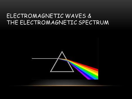 ELECTROMAGNETIC WAVES & THE ELECTROMAGNETIC SPECTRUM.