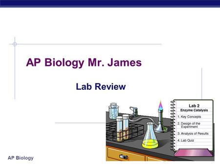 AP Biology Mr. James Lab Review 2004-2005.