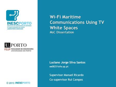 Wi-Fi Maritime Communications Using TV White Spaces MsC Dissertation