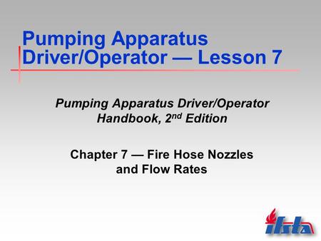 Pumping Apparatus Driver/Operator