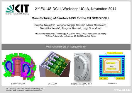 KIT – University of the State of Baden-Wuerttemberg and National Research Center of the Helmholtz Association KARLSRUHE INSTITUTE OF TECHNOLOGY (KIT) www.kit.edu.