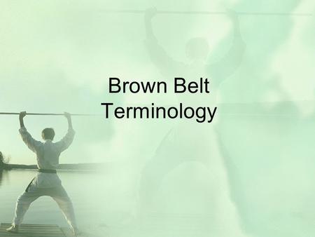 Brown Belt Terminology. Instructions Each word will appear at the top of the slide. After 5 seconds, the definition will appear below (Hint: Click your.