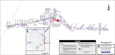 0 10 metres TECK EXPLORATION LTD. K A M L O O P S, B R I T I S H C O L U M B I A FIGURE DRAWN BY: S.A.SCALE: 1:200BY: M.P. & J.P. Ten Mile Creek Property.