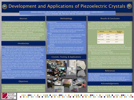 Arjun A.M., Ajay Sampath, Sandhya Thiyagarajan, and Arvind V, A Novel Approach to Recycle Energy Using Piezoelectric Crystals, International Journal.