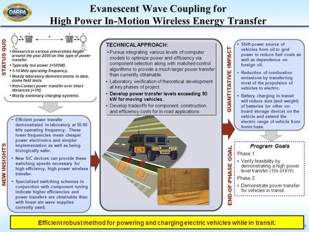 1 Evanescent Wave Coupling for High Power In-Motion Wireless Energy Transfer Efficient robust method for powering and charging electric vehicles while.