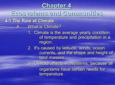 Chapter 4 Ecosystems and Communities