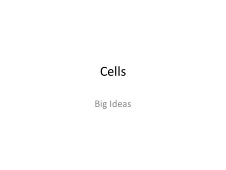 Cells Big Ideas. Parts of the Cell Cell Membrane- The membrane that surrounds the cell. Controls what goes into and out of the cell Ribosomes -The sites.