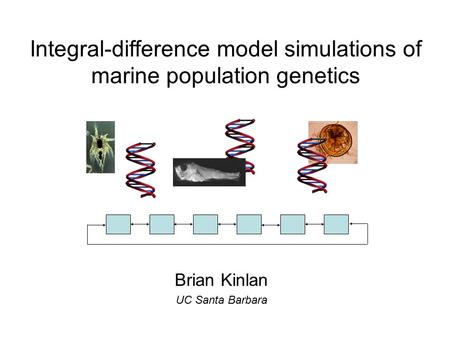 Brian Kinlan UC Santa Barbara Integral-difference model simulations of marine population genetics.