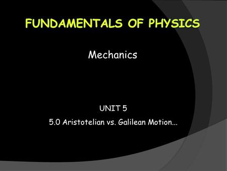 Fundamentals of physics