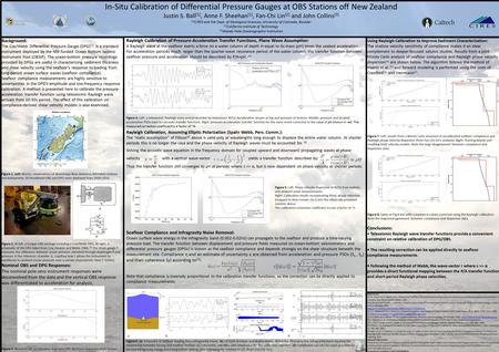 Rayleigh Calibration of Pressure-Acceleration Transfer Functions, Plane Wave Assumption: A Rayleigh wave at the seafloor exerts a force on a water column.