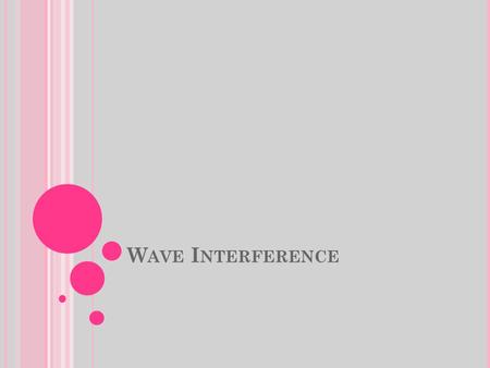 W AVE I NTERFERENCE. What happens when two waves meet while they travel through the same medium? What affect will the meeting of the waves have upon the.