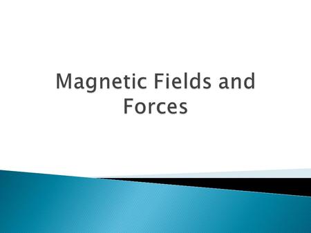 Magnetic Fields and Forces