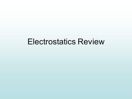 Electrostatics Review. What happens when a rubber rod is rubbed with a piece of fur, giving the rod a negative charge? 1.Protons are removed from the.