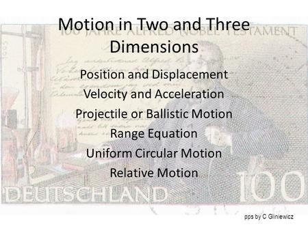 Motion in Two and Three Dimensions