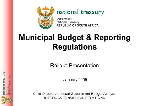 Municipal Budget & Reporting Regulations