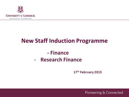 New Staff Induction Programme