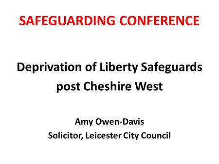 SAFEGUARDING CONFERENCE