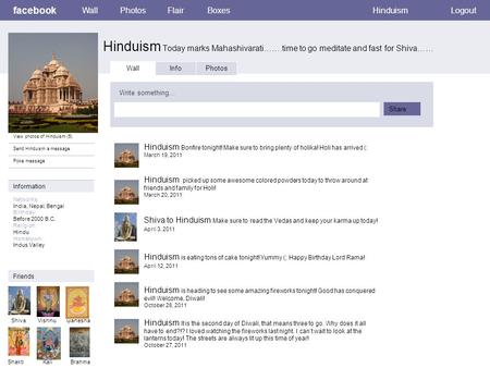 Facebook Hinduism Today marks Mahashivarati…….time to go meditate and fast for Shiva…… WallPhotosFlairBoxesHinduismLogout View photos of Hinduism (5) Send.