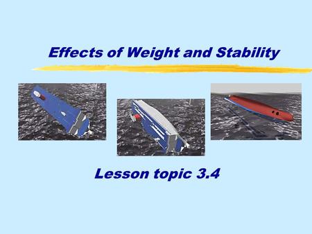 Effects of Weight and Stability Lesson topic 3.4.