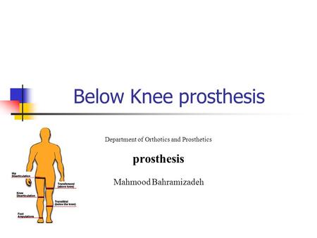 Department of Orthotics and Prosthetics