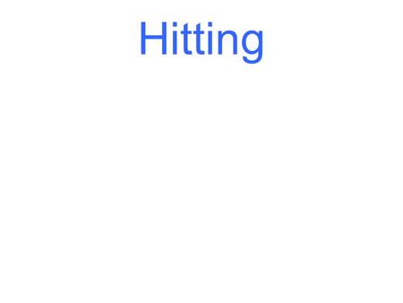 Hitting. There are many different styles of hitting, but there are a few consistencies when it comes to point of contact.