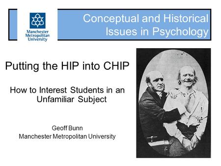 Conceptual and Historical Issues in Psychology