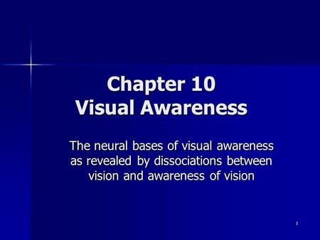 Chapter 10 Visual Awareness