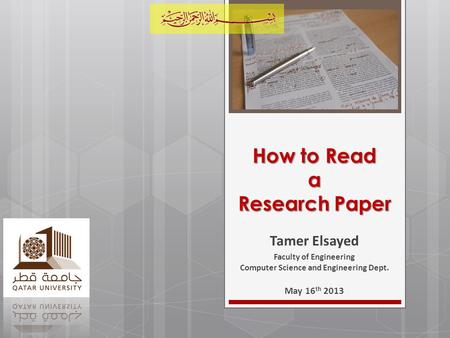 How to Read a Research Paper