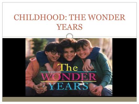 CHILDHOOD: THE WONDER YEARS