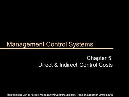 Management Control Systems