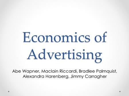 Economics of Advertising