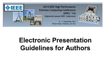 Electronic Presentation Guidelines for Authors