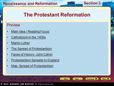 The Protestant Reformation