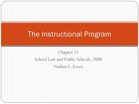 The Instructional Program