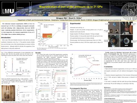 Acknowledgements: Our research is sponsored by DFG SPP planet magnetisms project G1712 7/1. Special thanks are given to Prof. Dr. Wolfgang. Schmahl and.